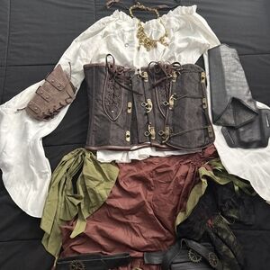 Pirate Costume With Corset and Skirt Set